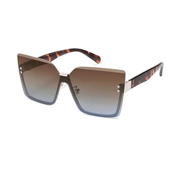 ?New Rimless Oversized Sunglasses Womens 50s 60s Trendy Luxury Shades Jadeisle - Women Oval Rimless Rhinestone Design Round  main image 4